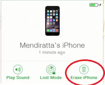 远程抹掉iPhone选项
