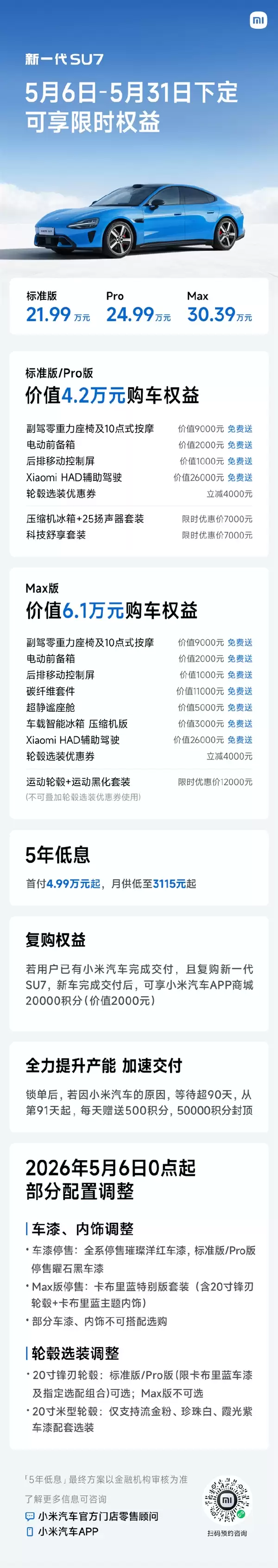 上市48天！小米官宣：新一代SU7锁单已超过80000台