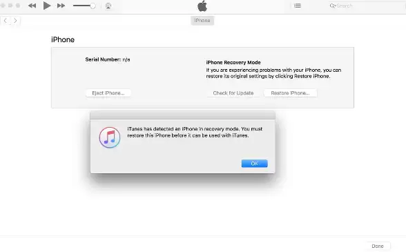 iTunes恢复iPhone操作界面示意图