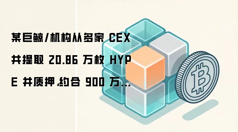 某巨鲸/机构从多家 CEX 共提取 20.86 万枚 HYPE 并质押，约合 900 万美元