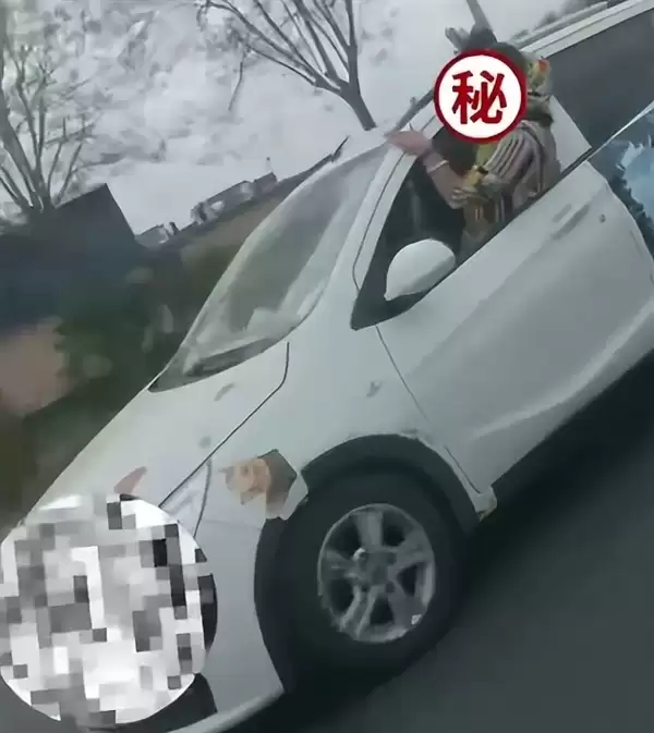 女子开车半个身子探出窗外吓坏旁车！交警回应称该女子存精神异常