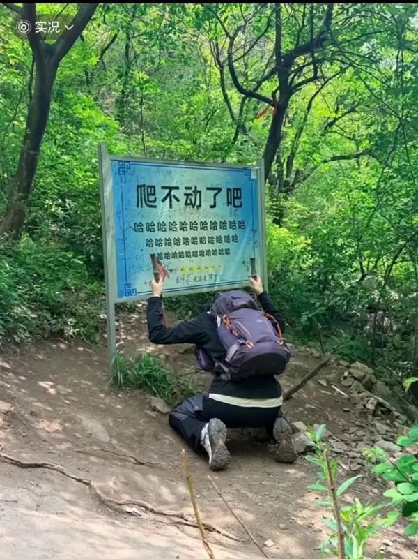 河南嵩山爬不动了吧标语被指嘲讽游客遭更换!景区回应