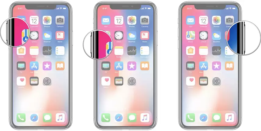 强制重启iPhone操作示意图