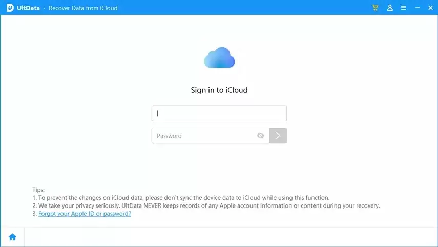 登录iCloud账户并选择备份