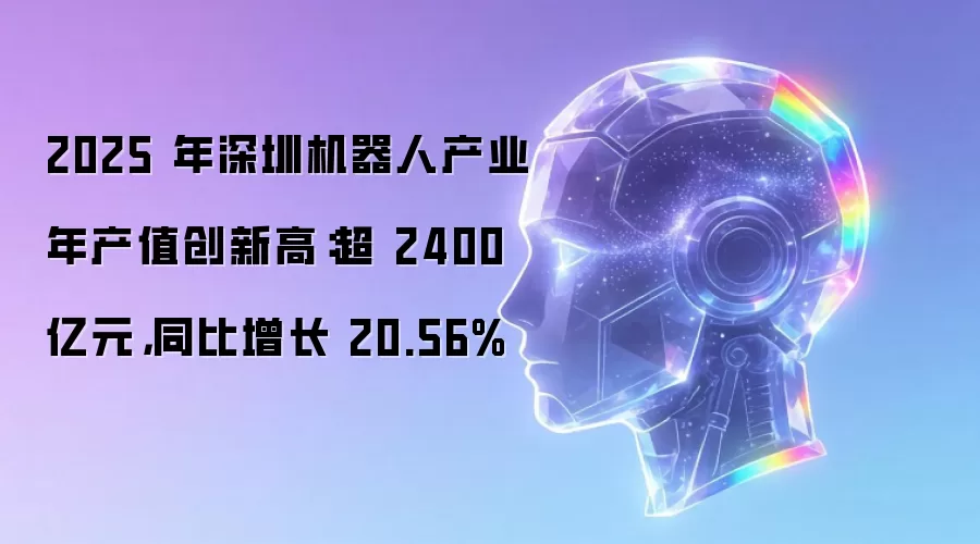 2025年深圳机器人产业年产值创新高：超2400亿元，同比增长20.56%