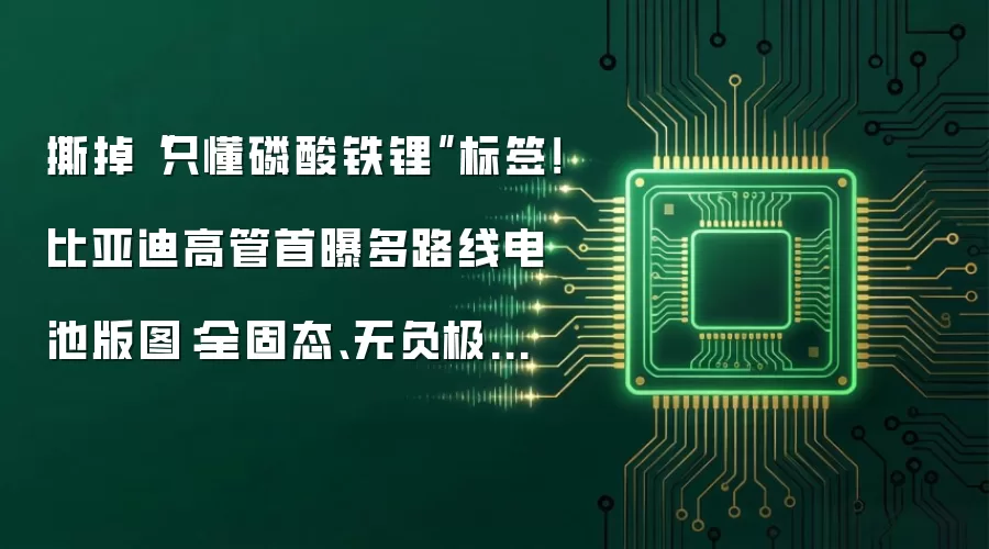 撕掉“只懂磷酸铁锂”标签！比亚迪高管首曝多路线电池版图：全固态、无负极齐头并进