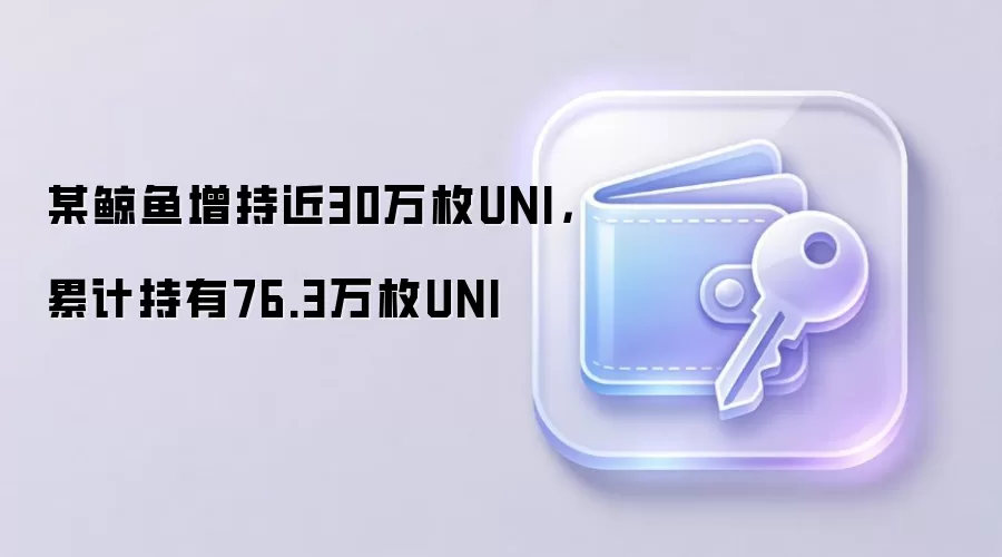 某鲸鱼地址增持近30万枚UNI,累计持有量突破76.3万枚