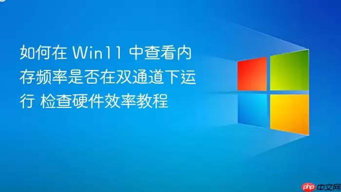 如何在 Win11 中查看内存频率是否在双通道下运行 检查硬件效率教程