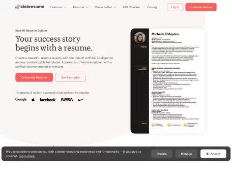 kickresume-最佳 AI 简历生成器 您的成功