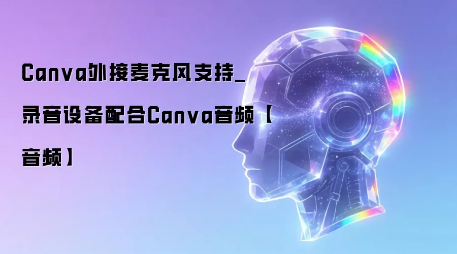 Canva外接麦克风支持_录音设备配合Canva音频【音频】