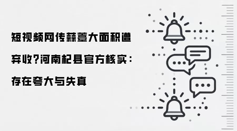 短视频网传蒜薹大面积遭弃收?河南杞县官方核实:存在夸大与失真