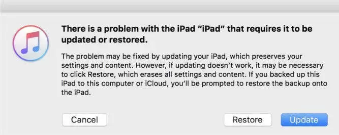 iTunes恢复选项