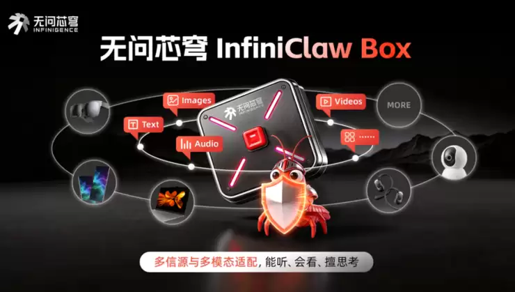 首个跑通端到端闭环的全模态安全脱敏的龙虾盒子，无问芯穹InfiniClaw Box让本地龙虾也能放心用！