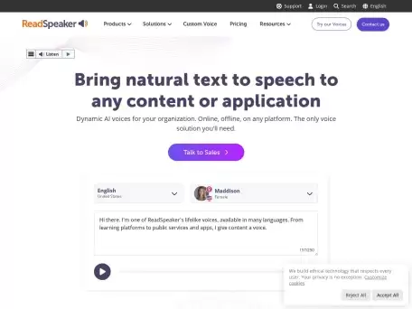 ReadSpeaker-ReadSpeaker 提供了一系列强大的文本转语音解决方案