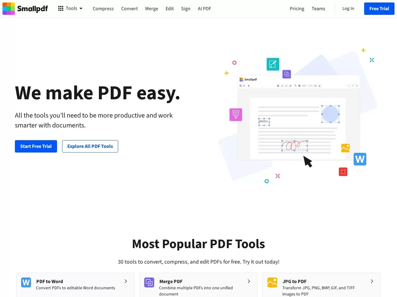 Smallpdf-PDF在线处理小工具