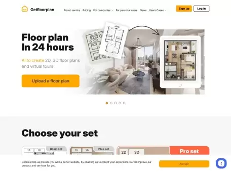 Getfloorplan-Getfloorplan 可随时创建 2D、3D 平面图和 360° 虚拟游览