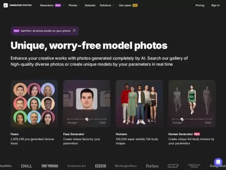 Generated.photos-使用完全由 AI 生成的照片增强您的创意作品