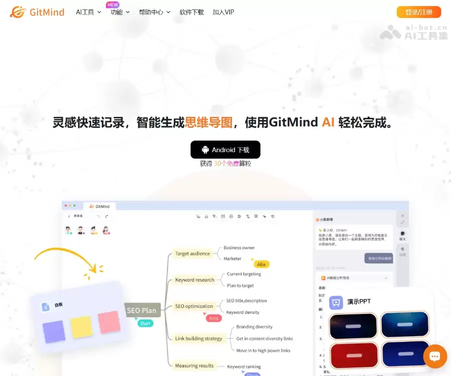 GitMind思乎AI：一键智能生成思维导图