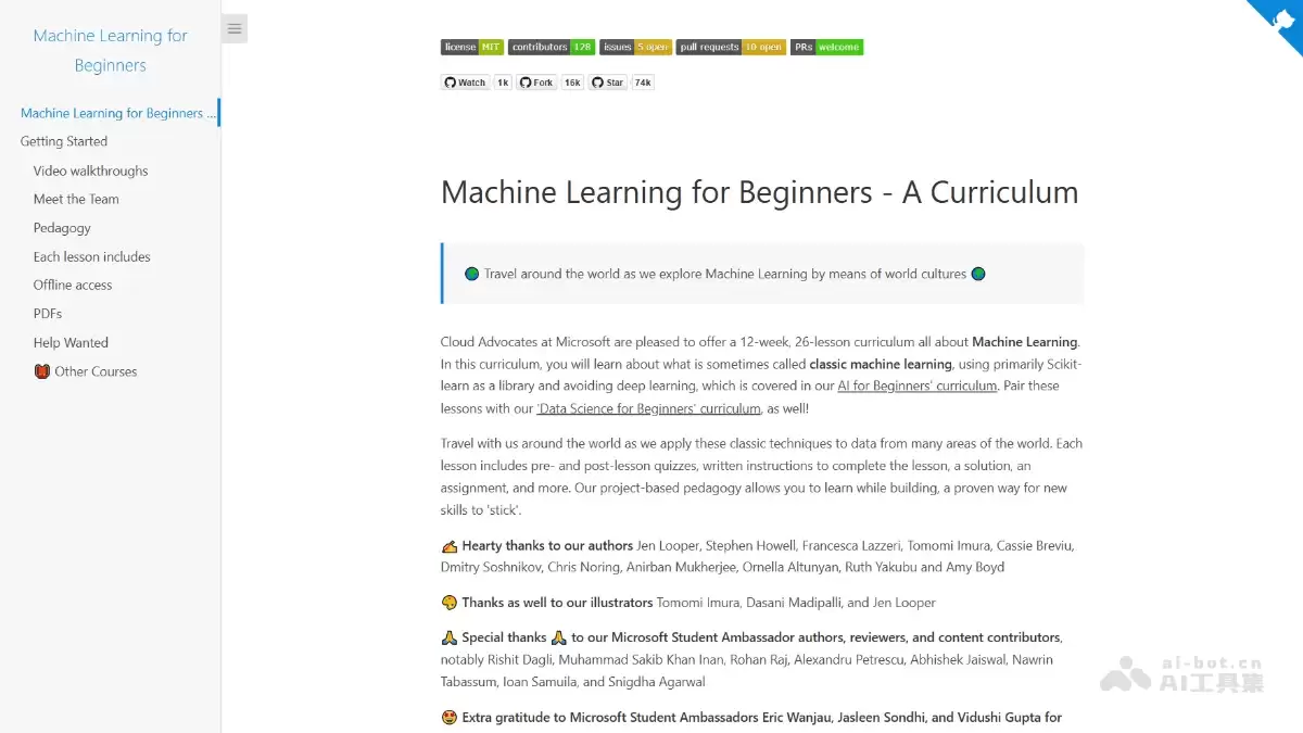 ML for Beginners-微软推出的免费开源的机器学习课程