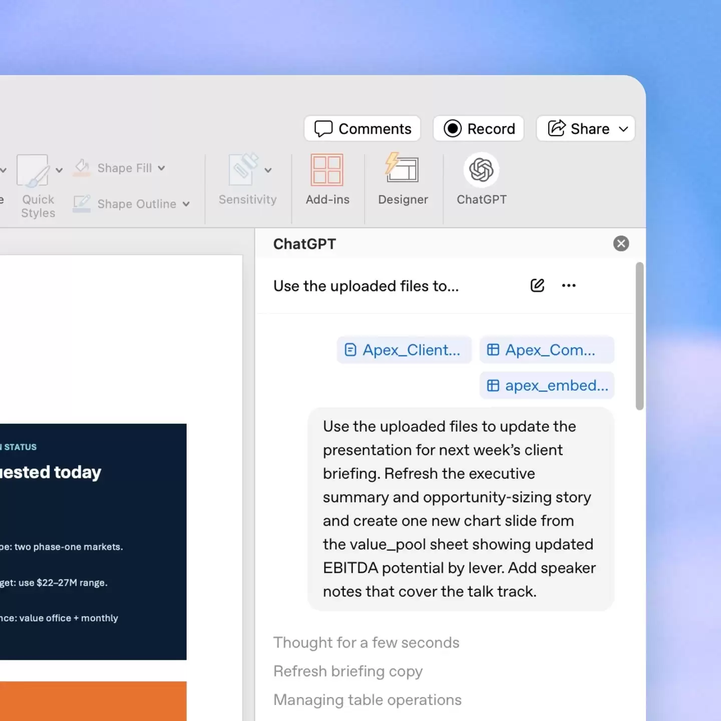 OpenAI推Beta版ChatGPT for PowerPoint，可生成、编辑、完善幻灯片