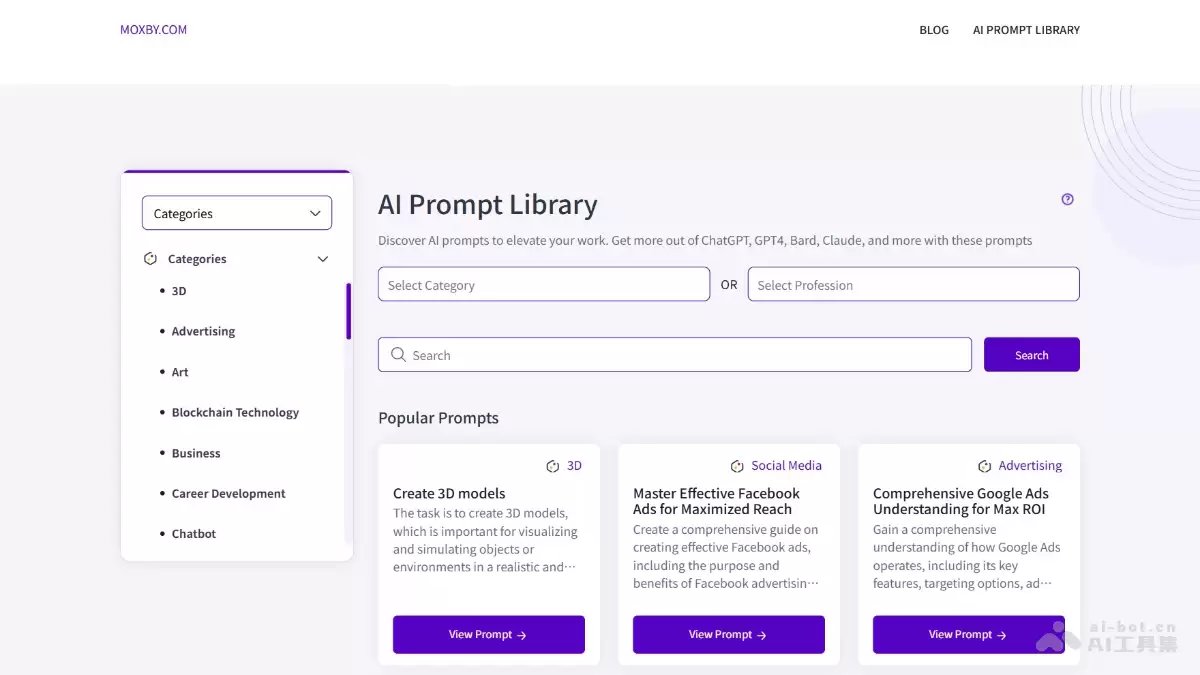 AI Prompt Library-免费的AI提示词资源平台