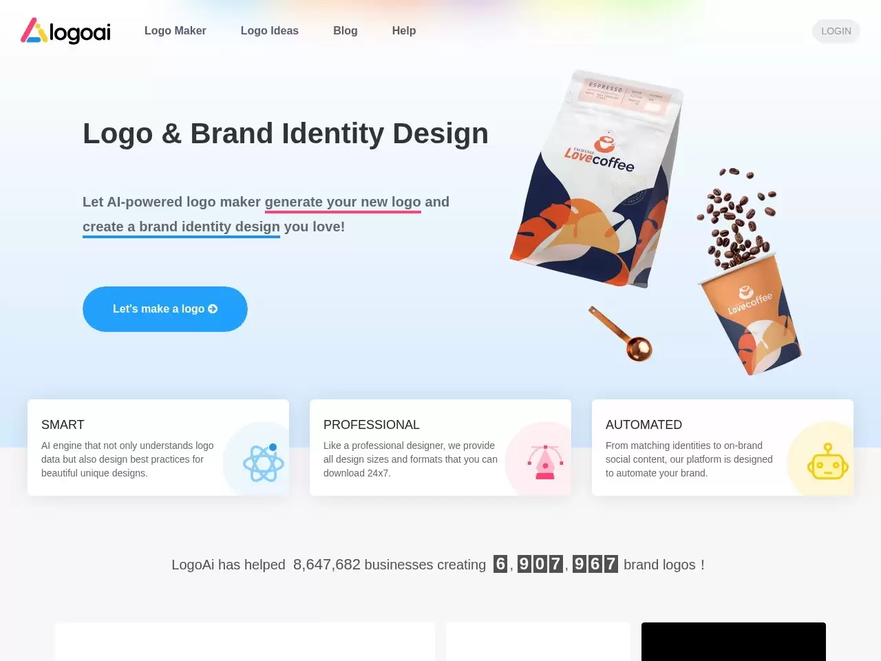 LogoAi-LogoAi 是一个人工智能驱动的logo生成器和品牌自动化平台