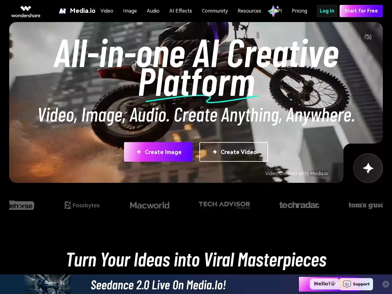 Media.io-利用我们的视频、音频和图像的一体化在线媒体处理工具