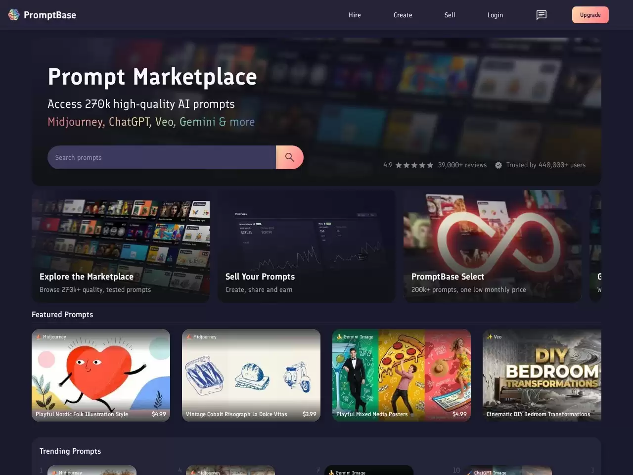 PromptBase-高质量DALL·E、Midtra vel、ChatGPT、Stable Diffusion&amp；GPT提示