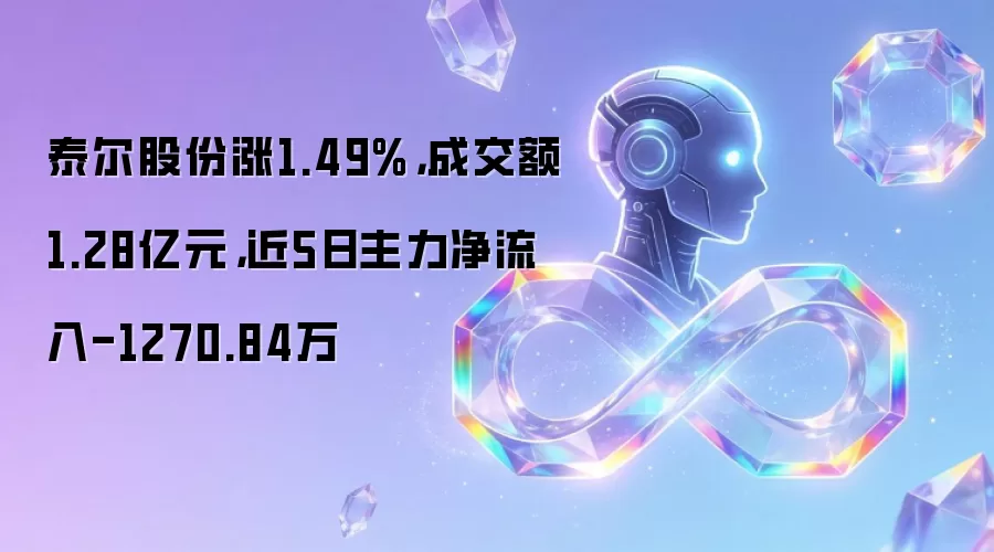 泰尔股份涨1.49%,成交额1.28亿元,近5日主力净流入-1270.84万