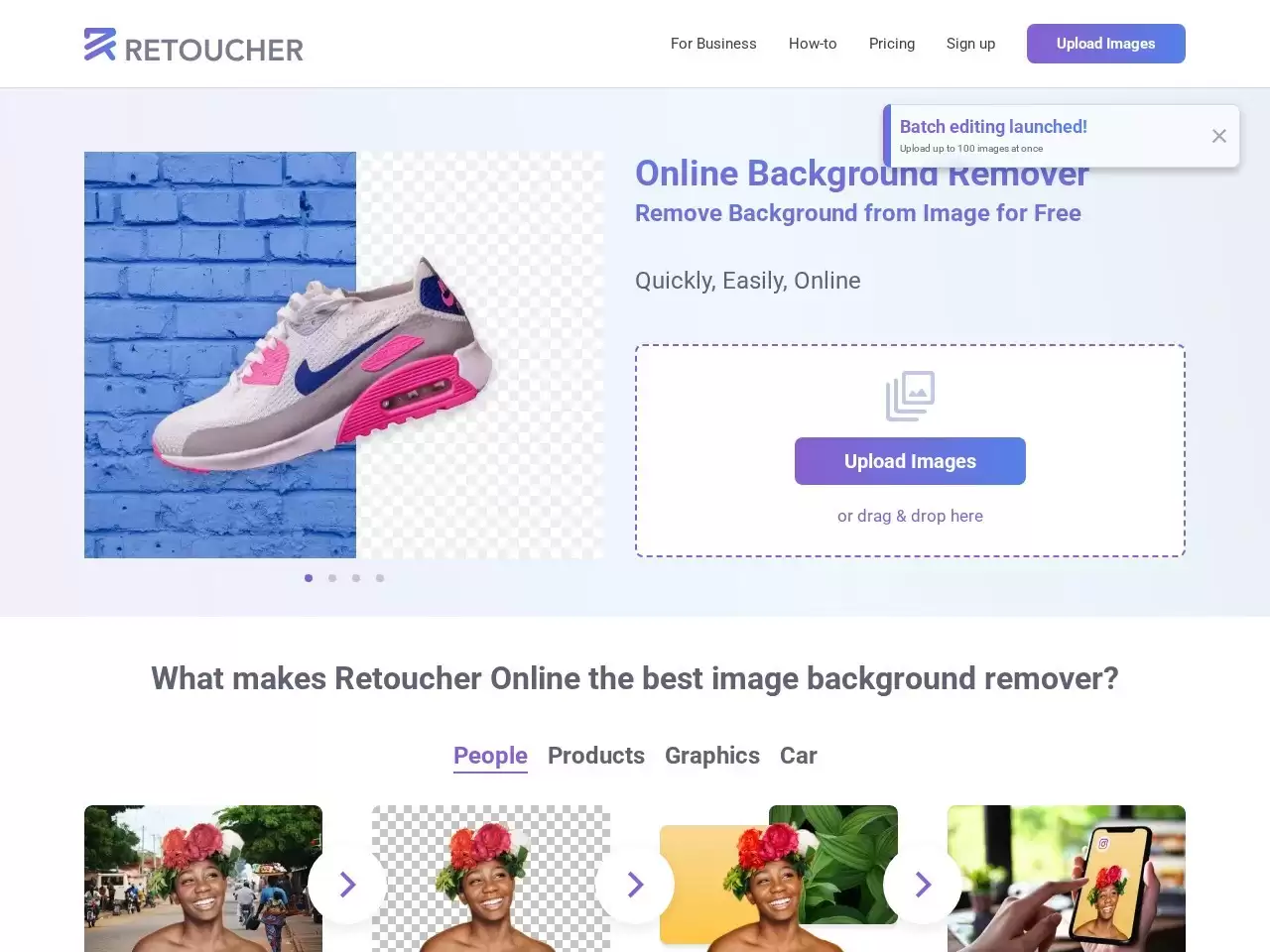 Retoucher-是一个线上背景移除工具