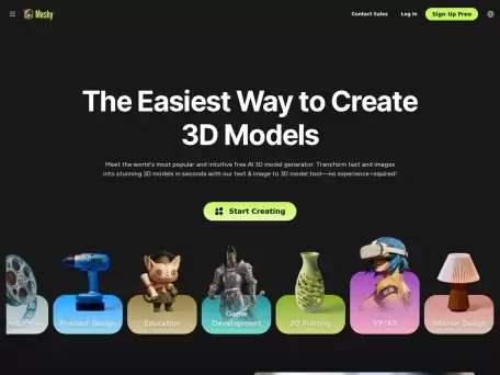 Meshy-Meshy是一款基于AI技术的在线3D内容生成工具
