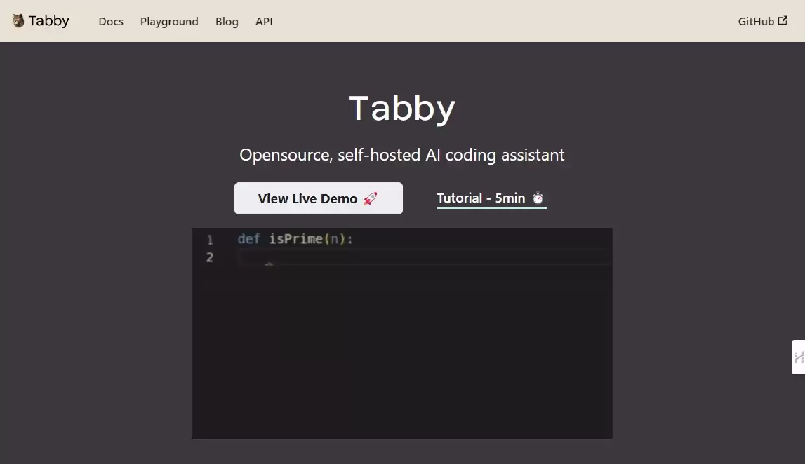 Tabby-Tabby是一个自托管的人工智能编程助手