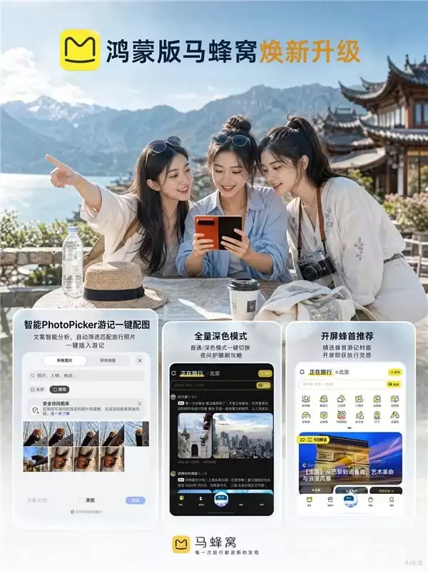 鸿蒙版马蜂窝焕新升级,上线智能PhotoPicker,游记配图一键搞定