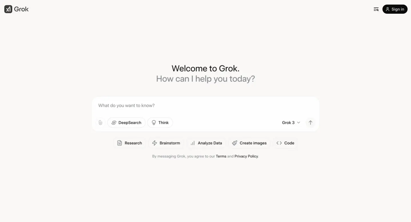 Grok：马斯克旗下xAI推出的AI聊天机器人