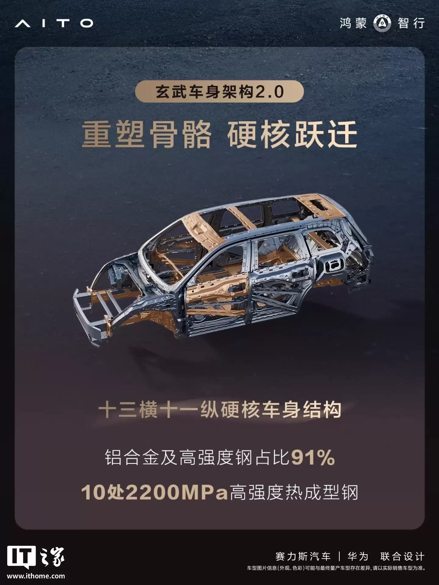 鸿蒙智行问界M9系列官宣搭载玄武车身构架2.0