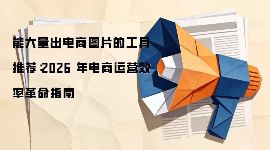 能大量出电商图片的工具推荐:2026 年电商运营效率革命指南