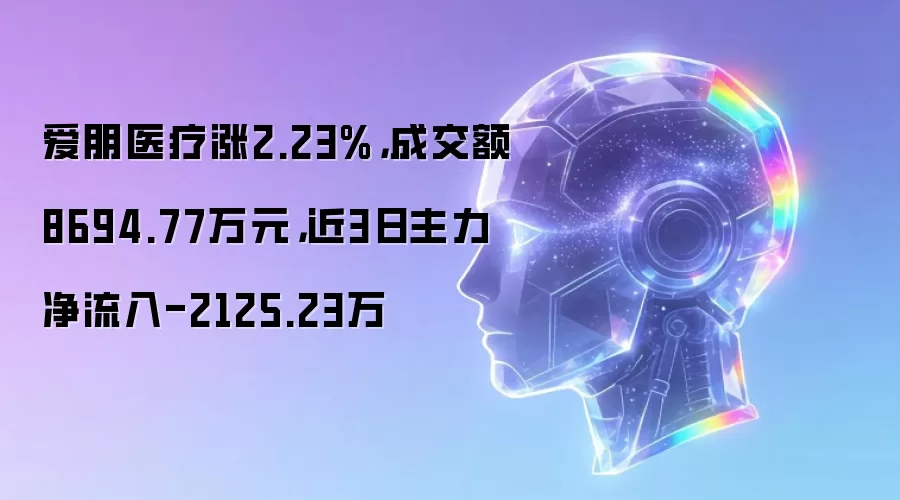 爱朋医疗涨2.23%，成交额8694.77万元，近3日主力净流入-2125.23万