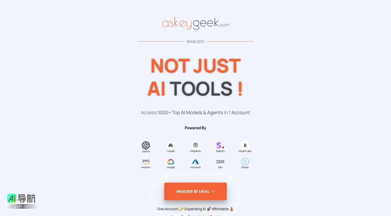 ASKEYGEEK 提供一站式访问1000+人工智能工具，助力用户提升生产力与效率