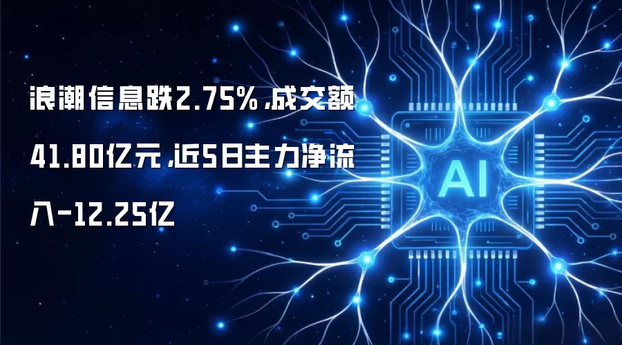浪潮信息跌2.75%,成交额41.80亿元,近5日主力净流入-12.25亿