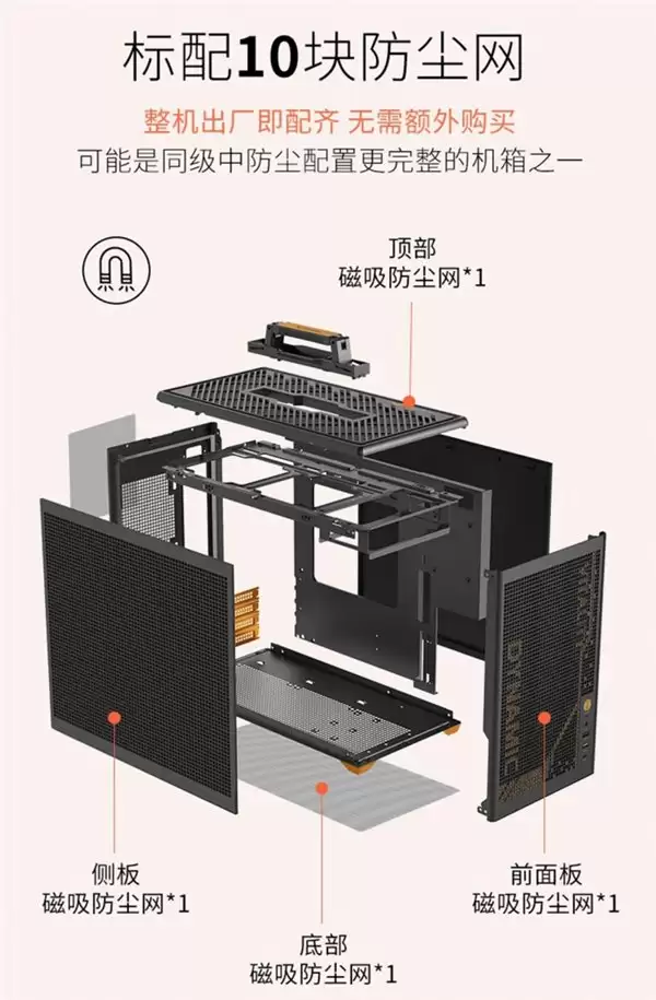 养宠家庭必备!未知玩家 P80 防猫毛机箱五面防尘源头阻断毛发