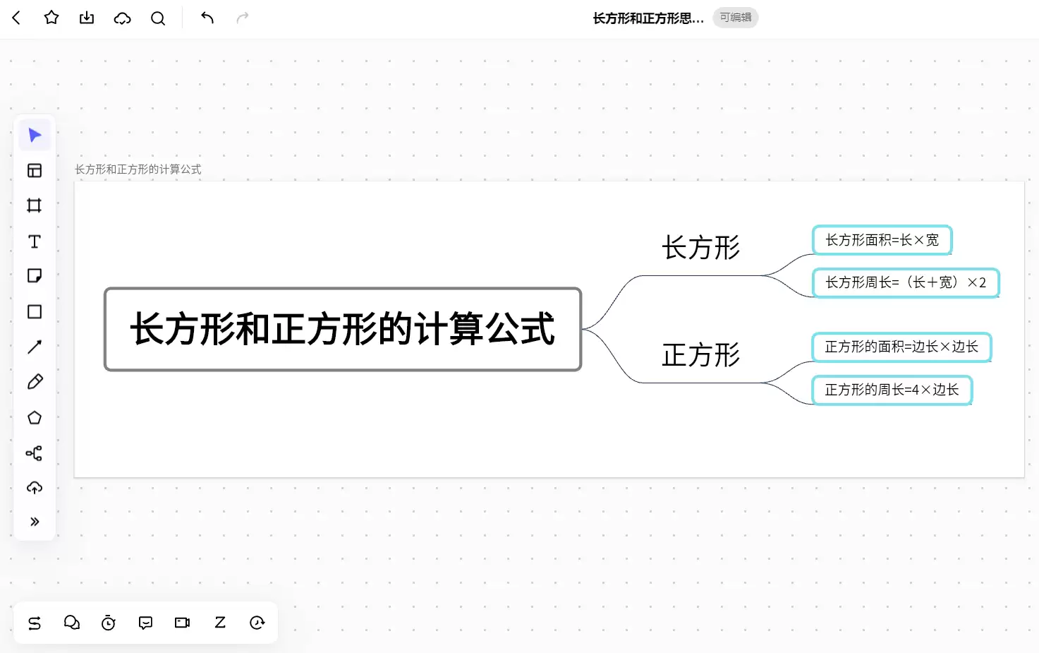 长方形与正方形计算公式示意图