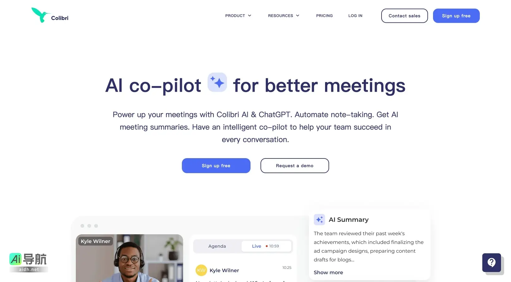 Colibri.ai 提供智能会议助手，自动记录、转录和总结会议内容，提高团队沟通效率