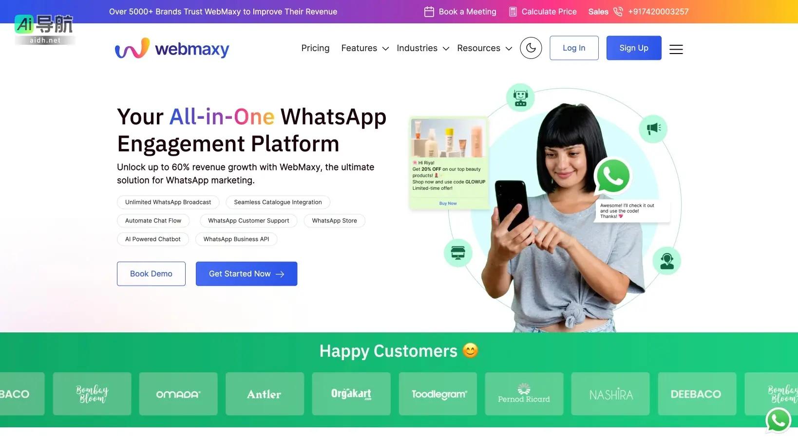 webmaxy WebMaxy是一个全面的WhatsApp营销平台，帮助品牌提升销售和客户互动