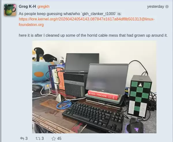 格雷格·克罗阿-哈特曼发布离线AI漏洞检测工具gregkh_clanker_t1000