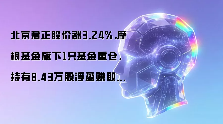 北京君正股价涨3.24%,摩根基金旗下1只基金重仓,持有8.43万股浮盈赚取38.79万元