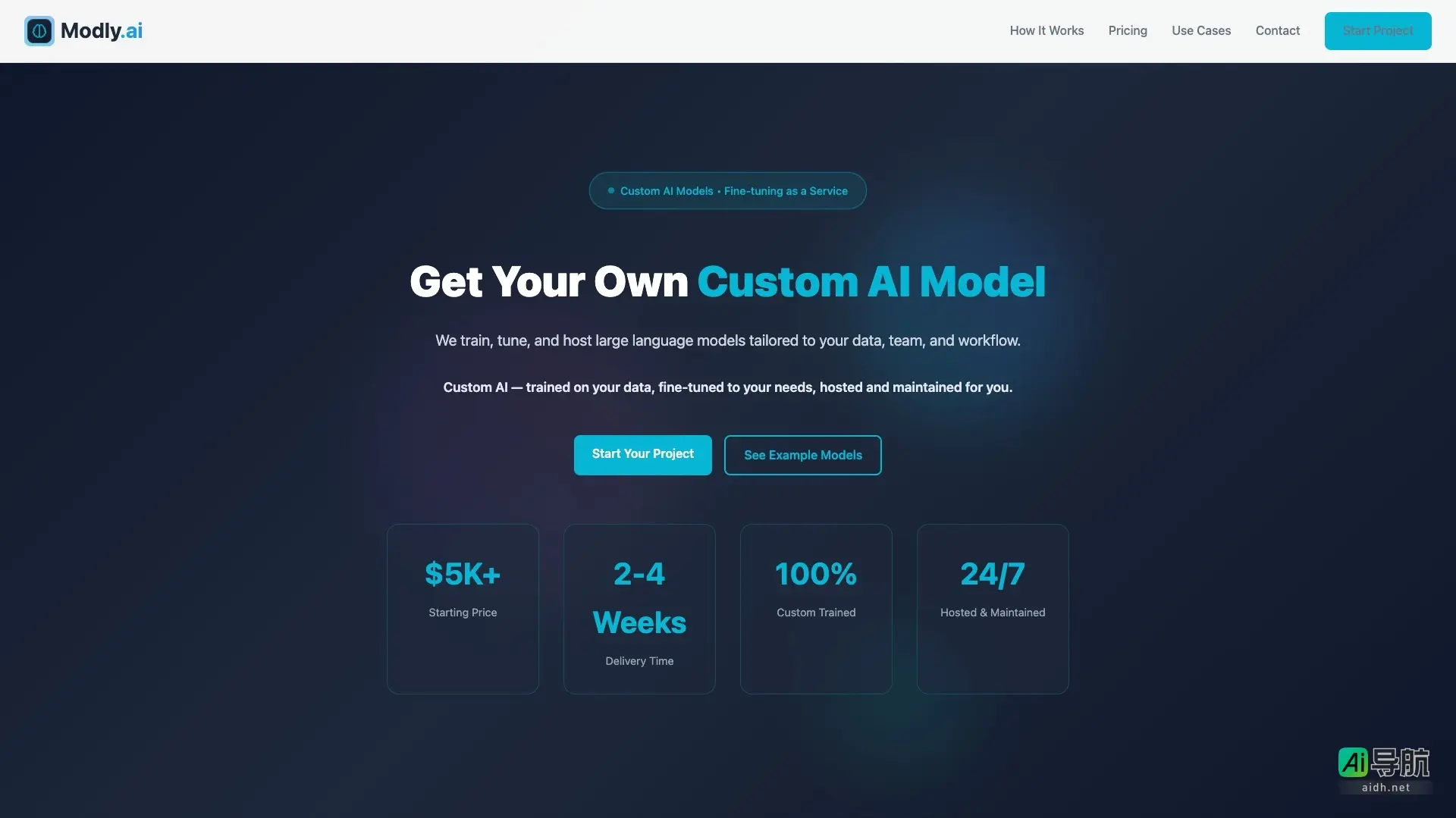 Modly.ai 提供定制化AI模型训练与维护，助力企业实现精准智能化