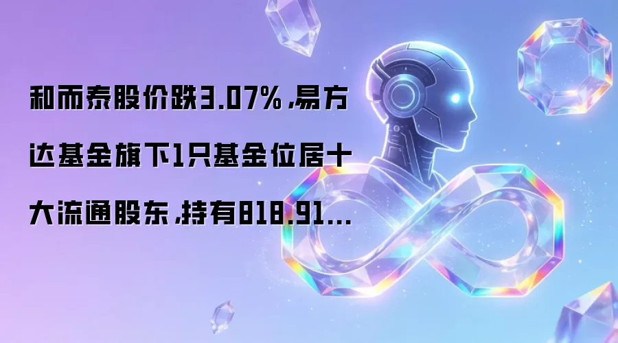 和而泰股价跌3.07%,易方达基金旗下1只基金位居十大流通股东,持有818.91万股浮亏损失761.59万元