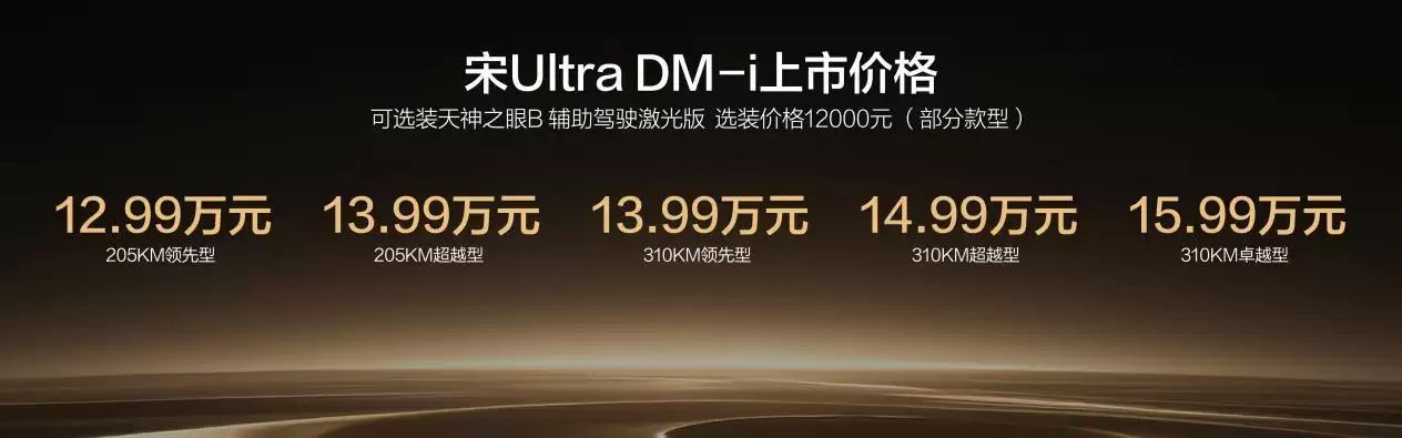 比亚迪宋Ultra DM-i正式上市,起售价12.99万元