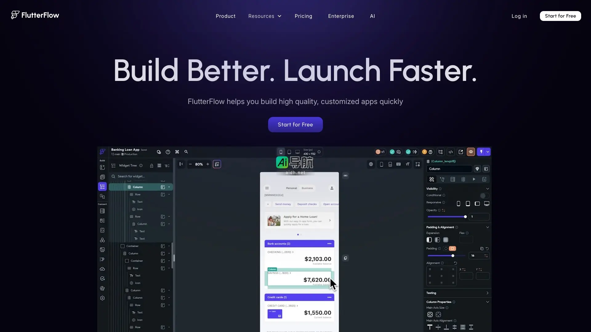 FlutterFlow 帮助用户快速构建高质量、定制化的应用程序，提升开发效率