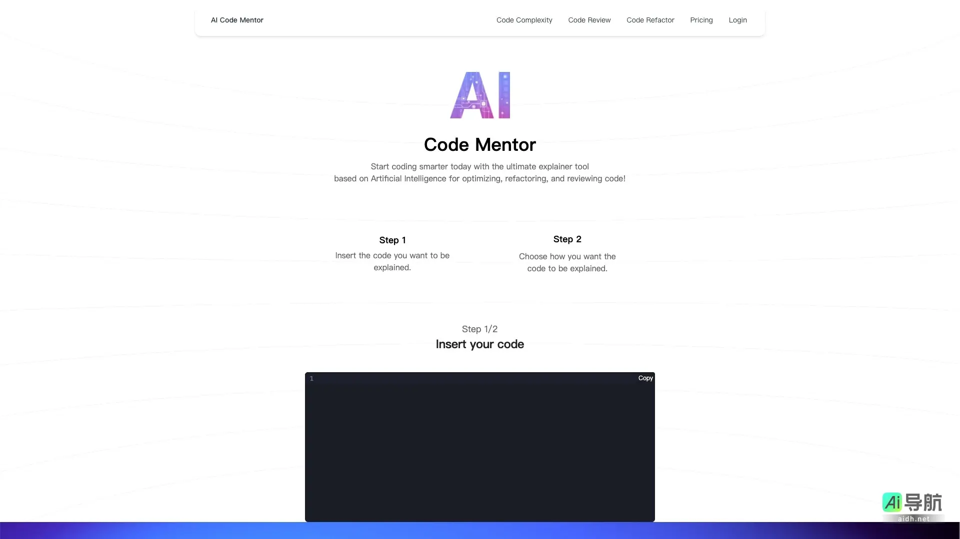 AI Code Mentor 通过人工智能为开发者提供代码解释、优化和审查，帮助提升编程能力